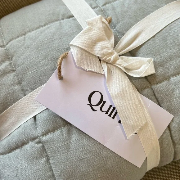 Quince European Linen Quilted Euro Sham - Picture 3 of 4